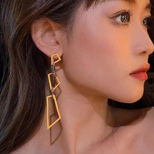 Temperament personality geometric metal earrings